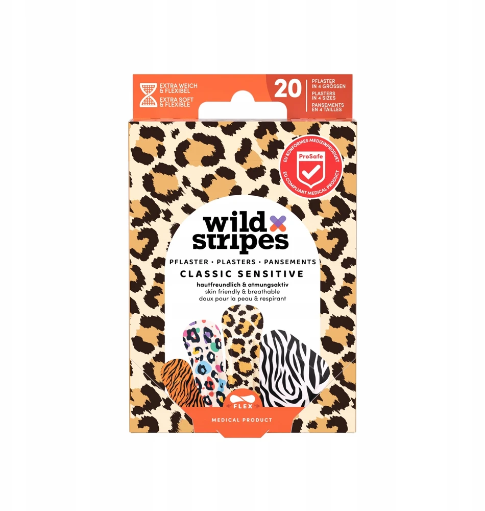 New Flag Pleisters Wild Stripes Classic Sensitive Animal, 20 pcs