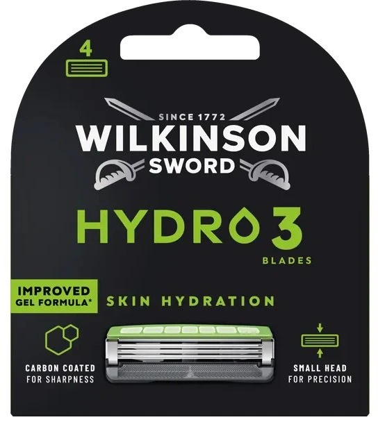 Wilkinson Sword Wilkinson Hydro 3 Skin Hydration skustuvo galvutė su 3 ašmenimis, 4 vnt.