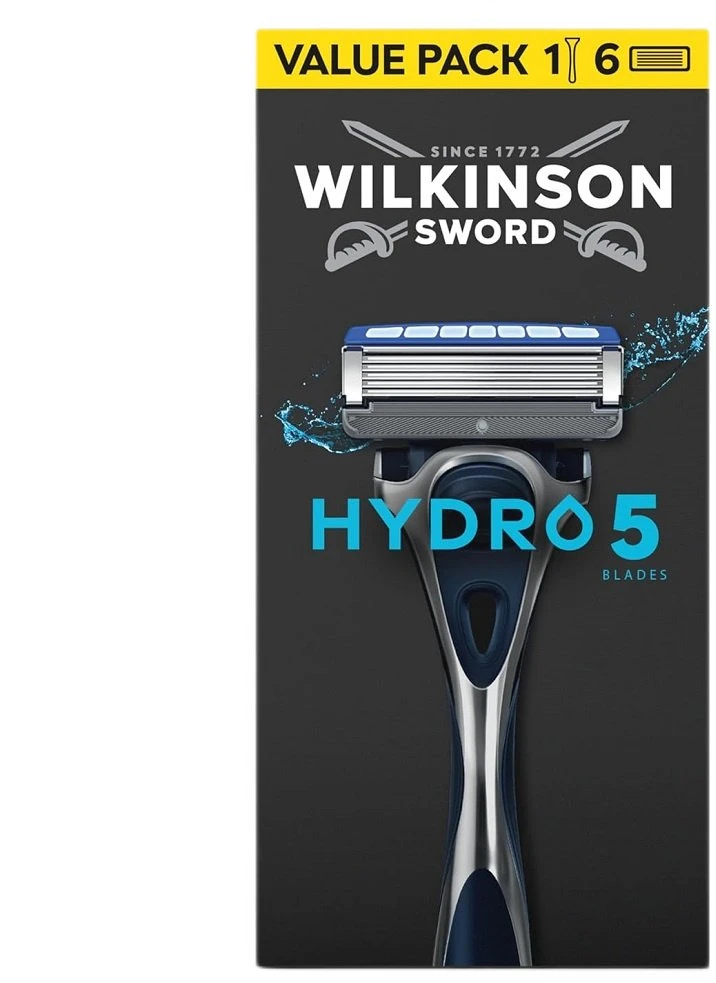 Wilkinson Sword „Wilkinson Hydro 5“ skustuvas su 5 ašmenimis ir 6 kasetėmis
