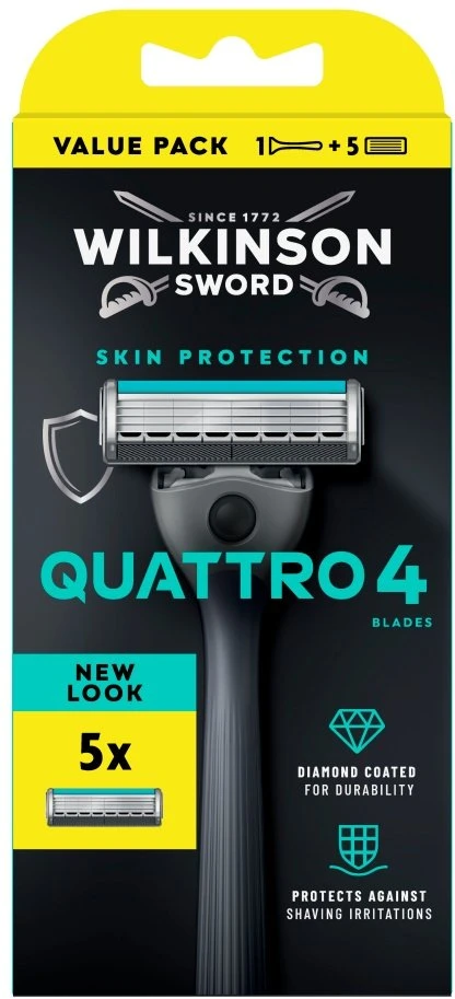 Wilkinson Sword Wilkinson Quattro 4 skustuvas, 5 keičiamos dalys, 5 U