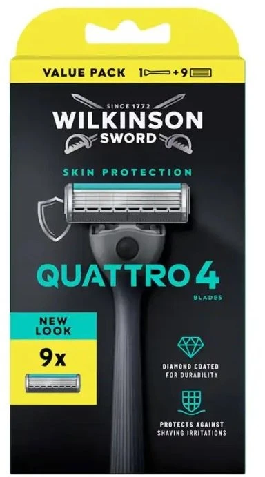 Wilkinson Sword Quattro4 skustuvas +9 peiliukai