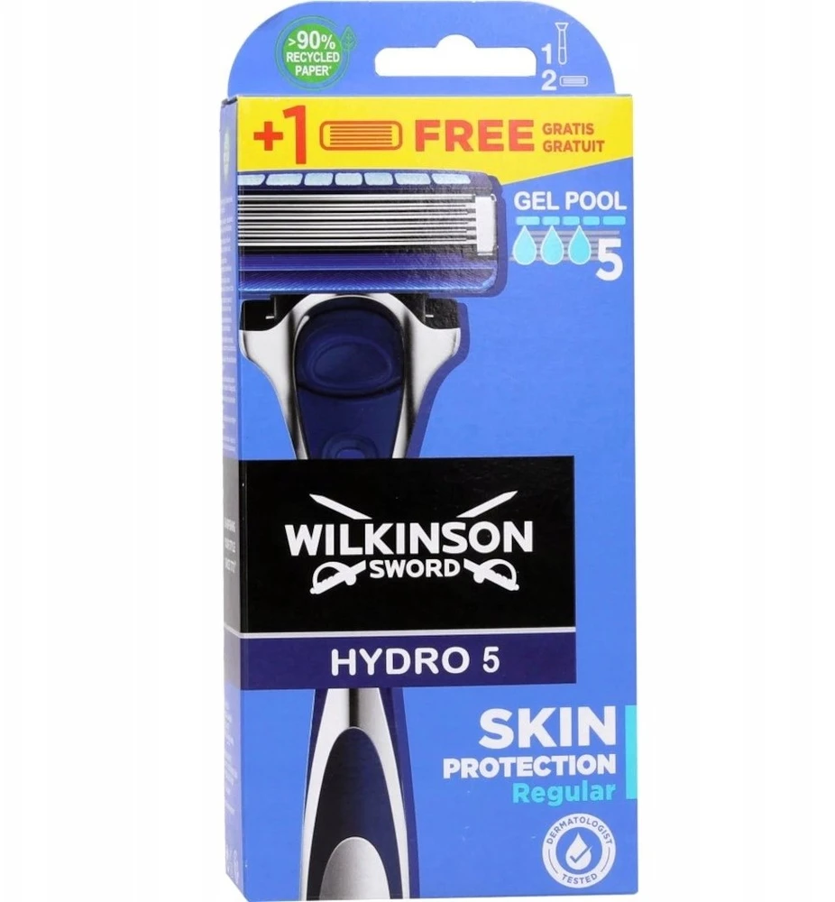 „Wilkinson Sword Hydro 5“ skustuvas su dviem keičiamomis galvutėmis
