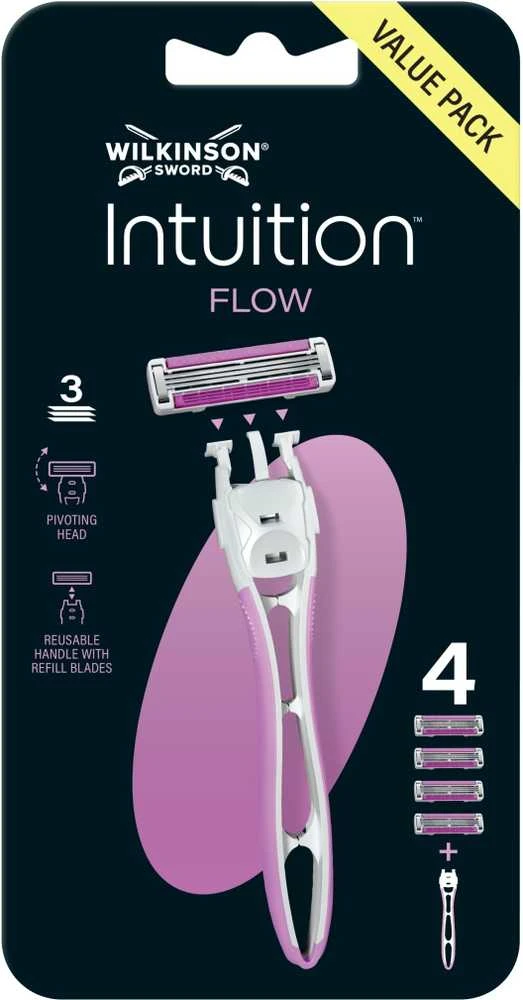 „Wilkinson Intuition Flow“ skustuvas su 3 ašmenimis ir 4 įdėklais