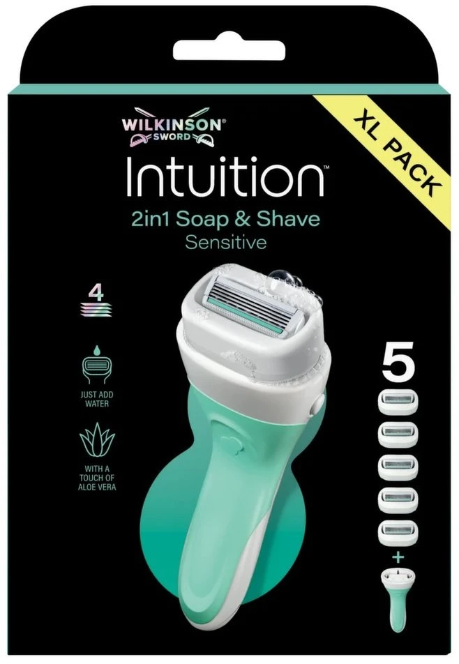 „Wilkinson Intuition Sensitive“ skustuvas su 4 ašmenimis ir 5 kasetėmis