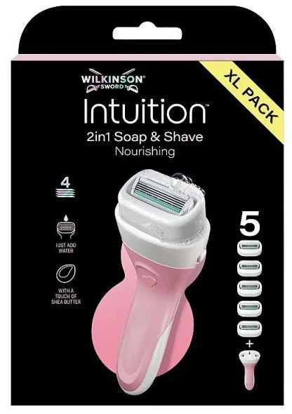 Barzdaskutė Wilkinson Sword „Wilkinson Intuition“ skustuvas su 4 ašmenimis ir 5 kasetėmis
