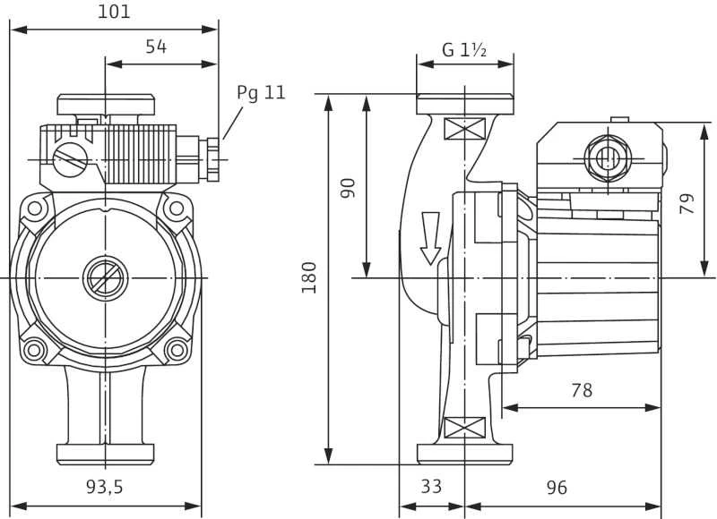 sūknis Wilo Star-Z 25/6 (180mm) DN25 49/74/99W 230V 50Hz PN10