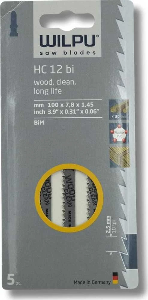 Pjūkleliai medienai, plastikui (5vnt.) HC 12 bi WILPU