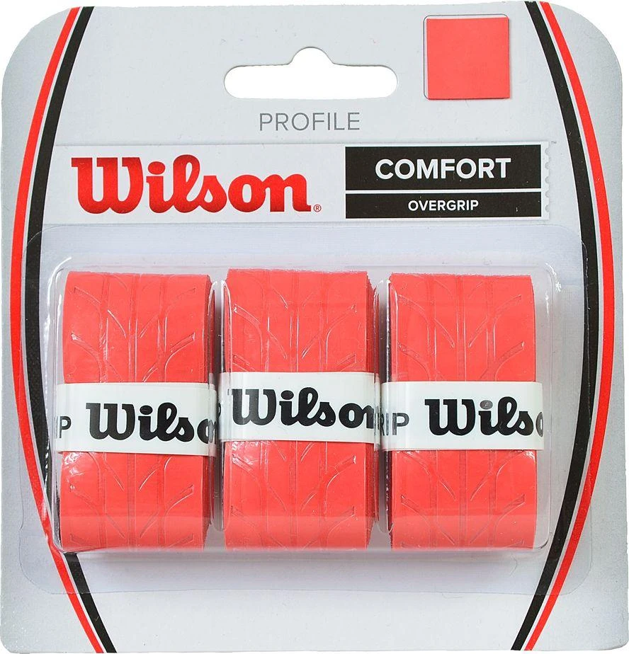 Wilson Profile Overgrip Teniso Raketės Apvija 3vnt Raudona