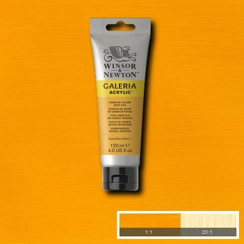 Winsor Newton Akriliniai dažai Galeria 120 ml - 115 Kadmio geltonumo