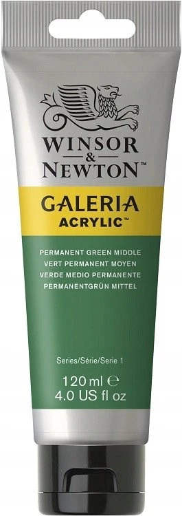 Winsor Newton Akriliniai dažai Galeria 120 ml - 484 Permanent Žalias Medium