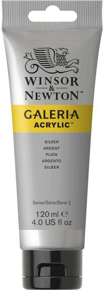 Akriliniai dažai Winsor & Newton Galeria 120 ml, sidabro