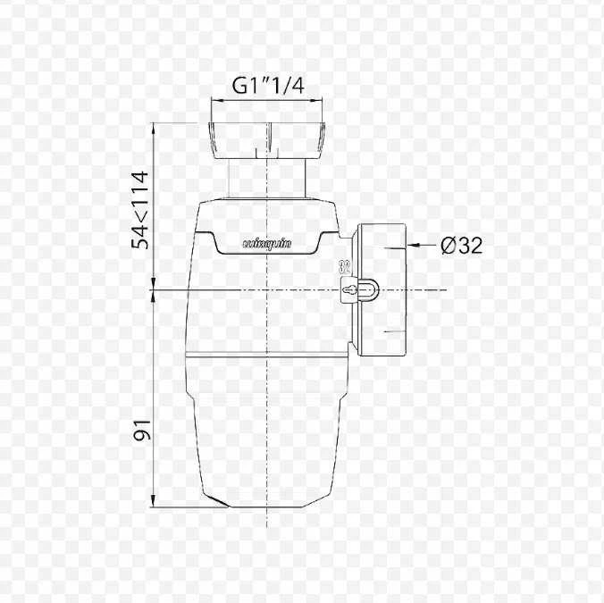 Wirquin praustuvo sifonas be išleidimo mechanizmo Neo 30722488