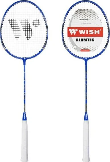 WISH ALUMTEC 5566 BADMINTON RINKINYS RAUDONAS + MĖLYNAS 4 Vnt. + langinės 3 Vnt. + TINKLAS + LINIJAS WISH universalus