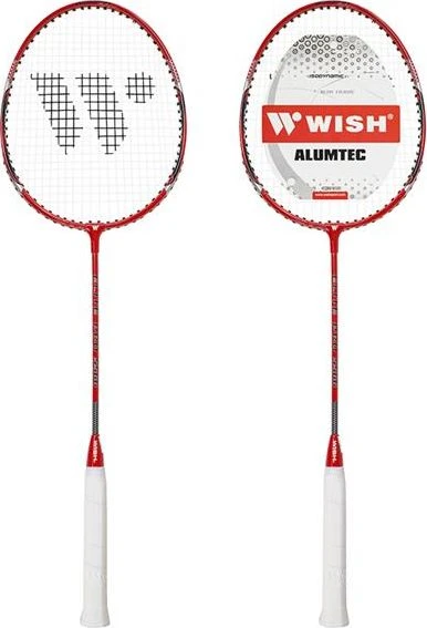 WISH ALUMTEC 5566 BADMINTON RINKINYS RAUDONAS + MĖLYNAS 4 Vnt. + langinės 3 Vnt. + TINKLAS + LINIJAS WISH universalus