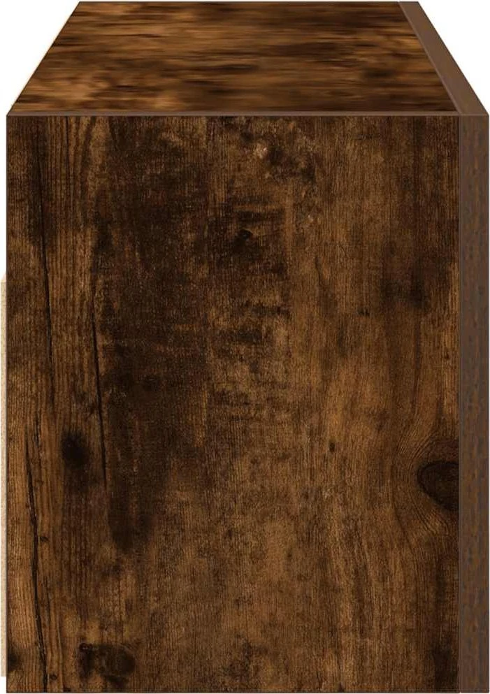 Sieninė vonios kambario spintelė, dūminio ąžuolo, 80x25x30cm