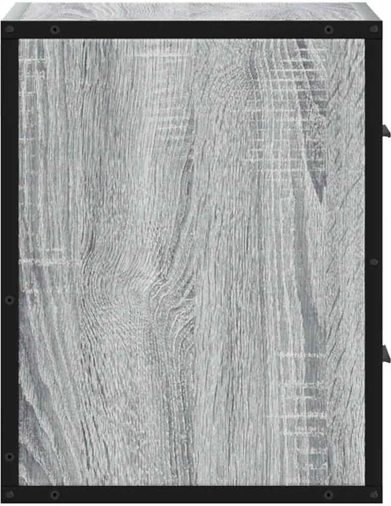 Sieninės naktinės spintelės, 2vnt, pilka, 40x31x39,5 cm