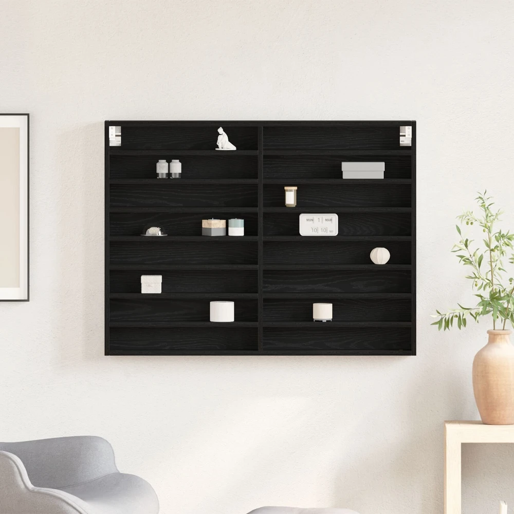 Išdėstymo spinta Sieninis Juodas ąžuolas 100 x 8,5 x 75 cm