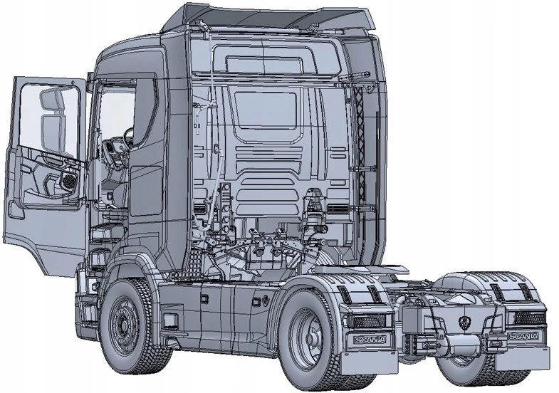Italeri Scania S770 4x2 pilka kabina 1/24 plastikinis surenkamas rinkinys