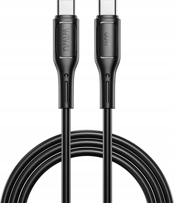 WiWU – Starlink serijos duomenų kabelis Wi-C043E USB C į USB C 30W – juodas