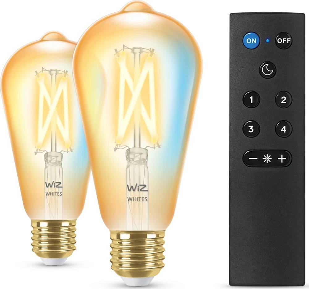 WIZ WI-FI BLE 50W ST64 AMB TW 2PK + REMOTE