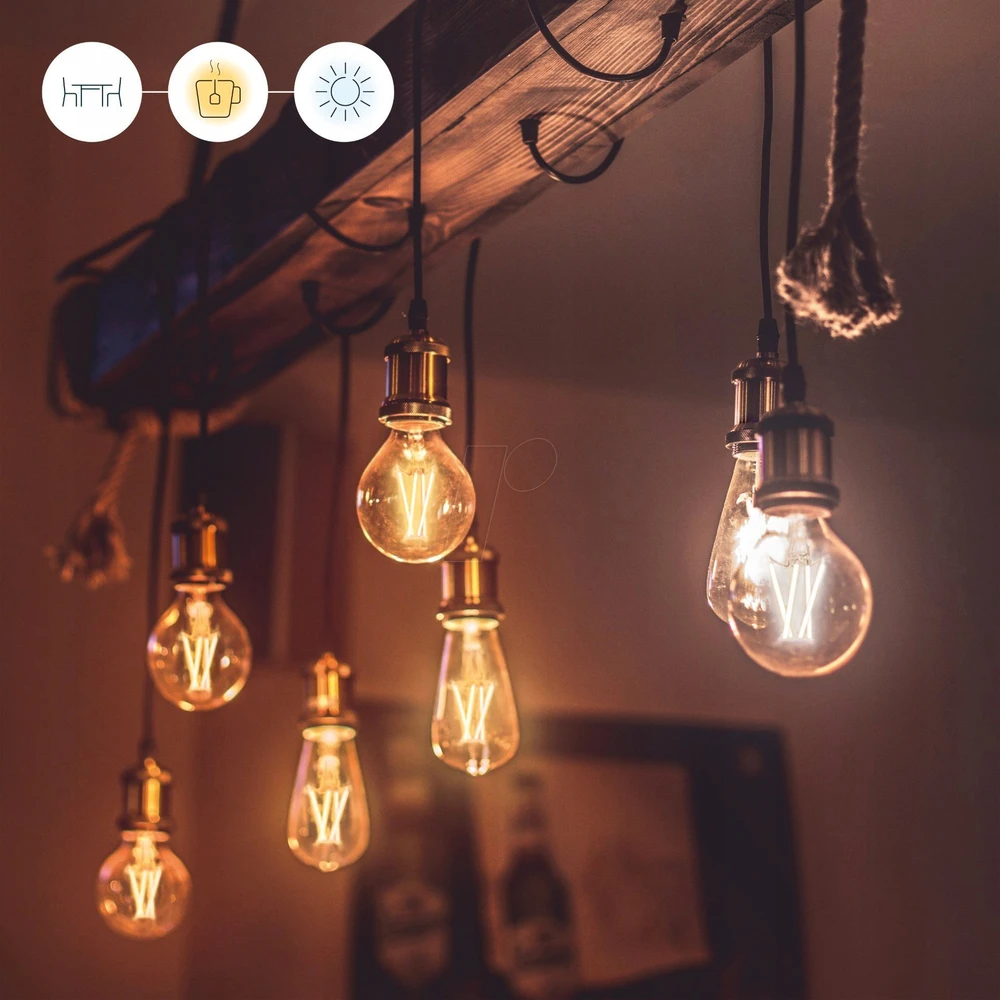 WiZ Wiz G2 Tw+ Dimming St64 E27 Skaidri stiklo lemputė 12 W Balta Filament Clear