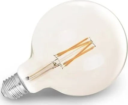 WiZ Wiz Smart LED lemputė Baltic Baltas Clear G125 E27 nuo reguliavimu, 6.5 W–60 W galia