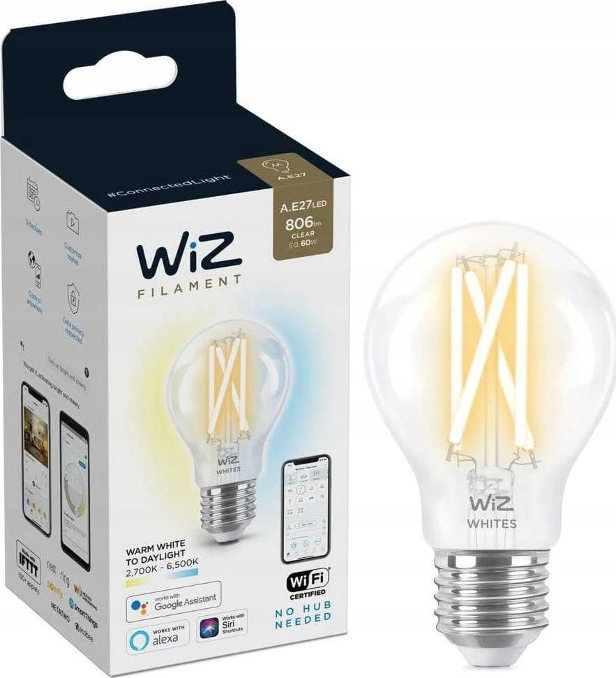 WIZ Kintamoji balta prijungta lemputė E27 60W