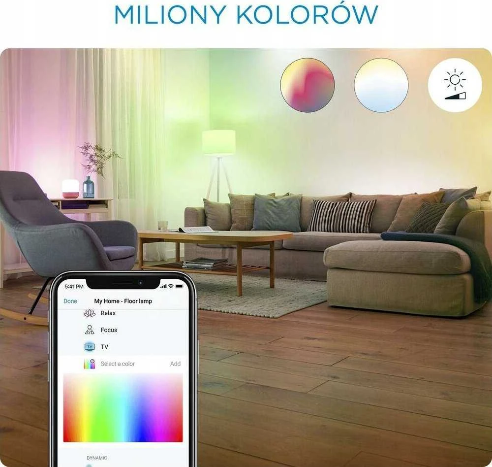 WiZ išmanioji lempa, E27, RGBW - visų spalvų ir atspalvių baltos šviesos, Wi-Fi, 806 lm