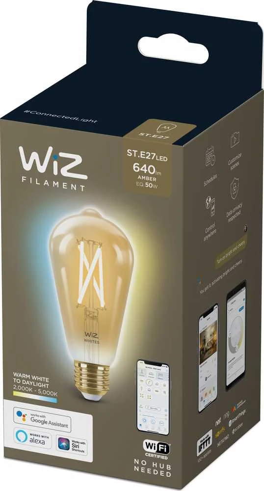 WiZ,ST64 Edison,7W,2000-5000,ST64,E27,1vnt šviesos šaltinis
