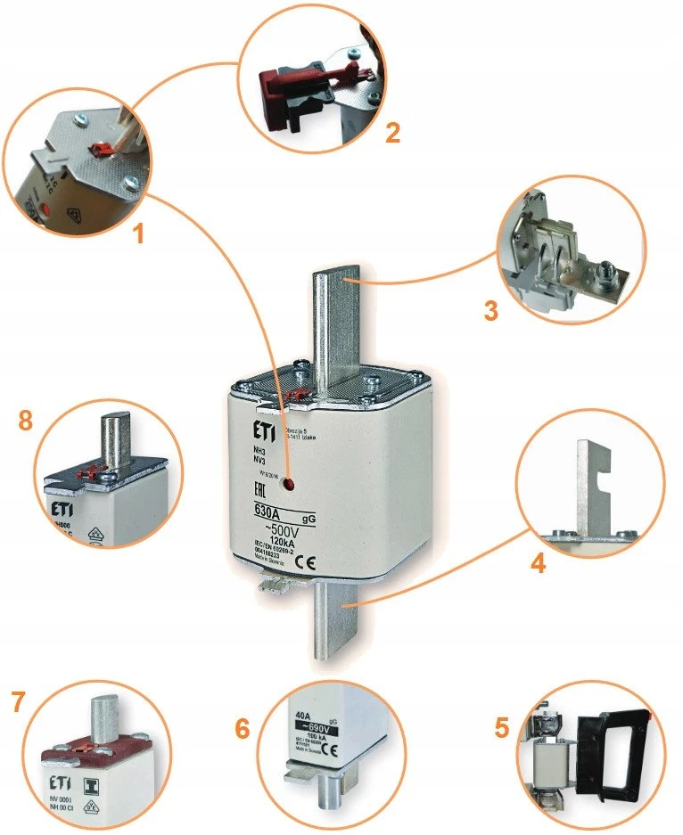 ETI Įdėkite NH2/WT-2C GF 100A/500V