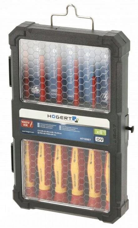 Hogert Izoliuoti preciziniai atsuktuvai, 6 vnt., 1000 V