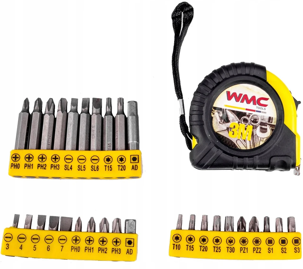 WMC Įrankių rinkinys WMC ĮRANKIŲ RINKINYS 110 vnt. RAKTAI ATSISUKTUVAI BITY