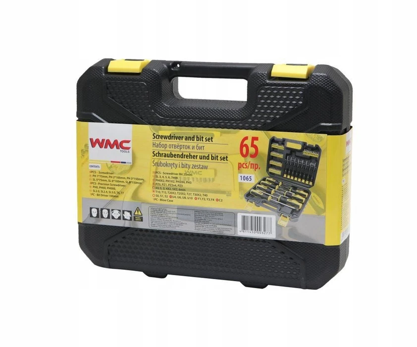 WMC TOOLS Rinkinys atsuktuvai ir antgaliai su magnetu, 65 vnt.