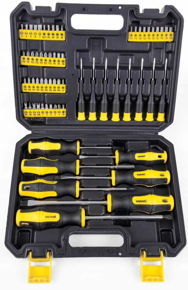 WMC TOOLS Rinkinys atsuktuvai ir antgaliai su magnetu, 65 vnt.