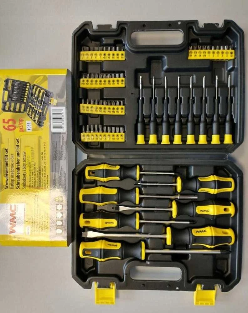 WMC TOOLS Rinkinys atsuktuvai ir antgaliai su magnetu, 65 vnt.