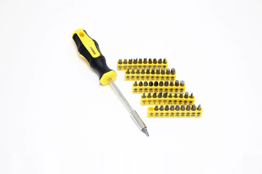 WMC TOOLS Rinkinys atsuktuvai ir antgaliai su magnetu, 65 vnt.