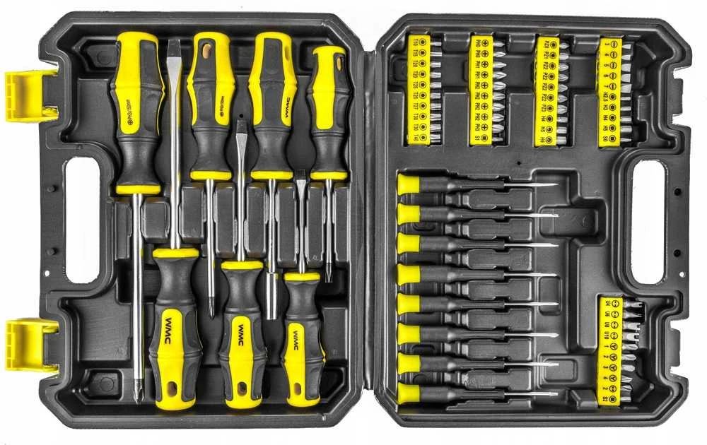 WMC TOOLS Rinkinys atsuktuvai ir antgaliai su magnetu, 65 vnt.