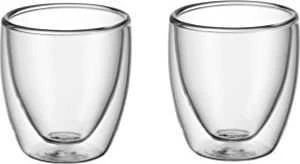 WMF Rinkinys WMF Kult dvigubos sienelės espreso stiklinės, 2 vnt., A 6,5 cm, V 80 ml, termo stiklas, atsparus karščiui, galima plauti indaplovėje