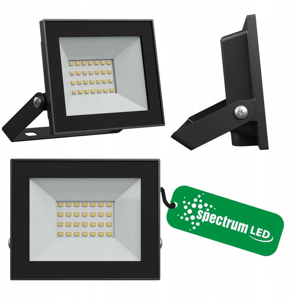 Spectrum PROŽEKTORIUS LAUKO LED 20W 230V NW IP65 Juodas