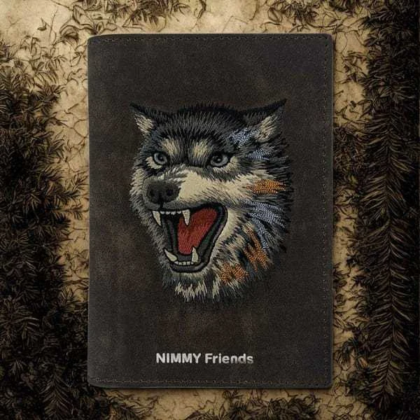 Passport dėklas Nimmy wallet Raptor Wolf rudos spalvos
