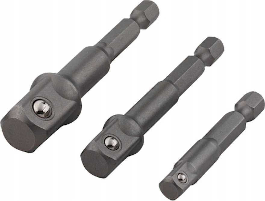 Wolfcraft 1 rinkinys 3 veržliarakčio adapterių 1/2, 3/8 colio, 1/4 colio, 6 taškų kotas