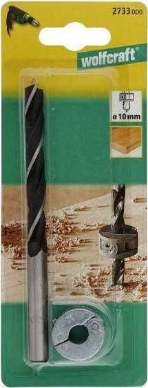 Wolfcraft gręžtuvas 10 mm kaiščių grąžtas + Wolfcraft stabdys