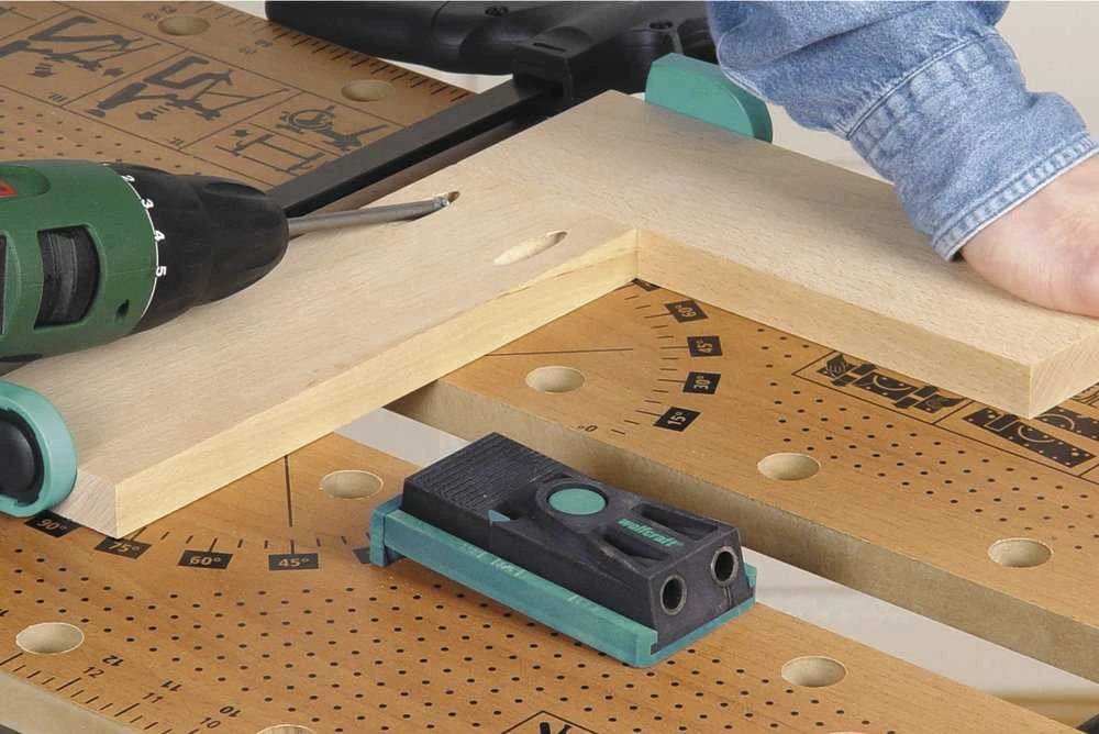 wolfcraft pagalbinis šablonas paslėptų skylių gręžimui 4642000