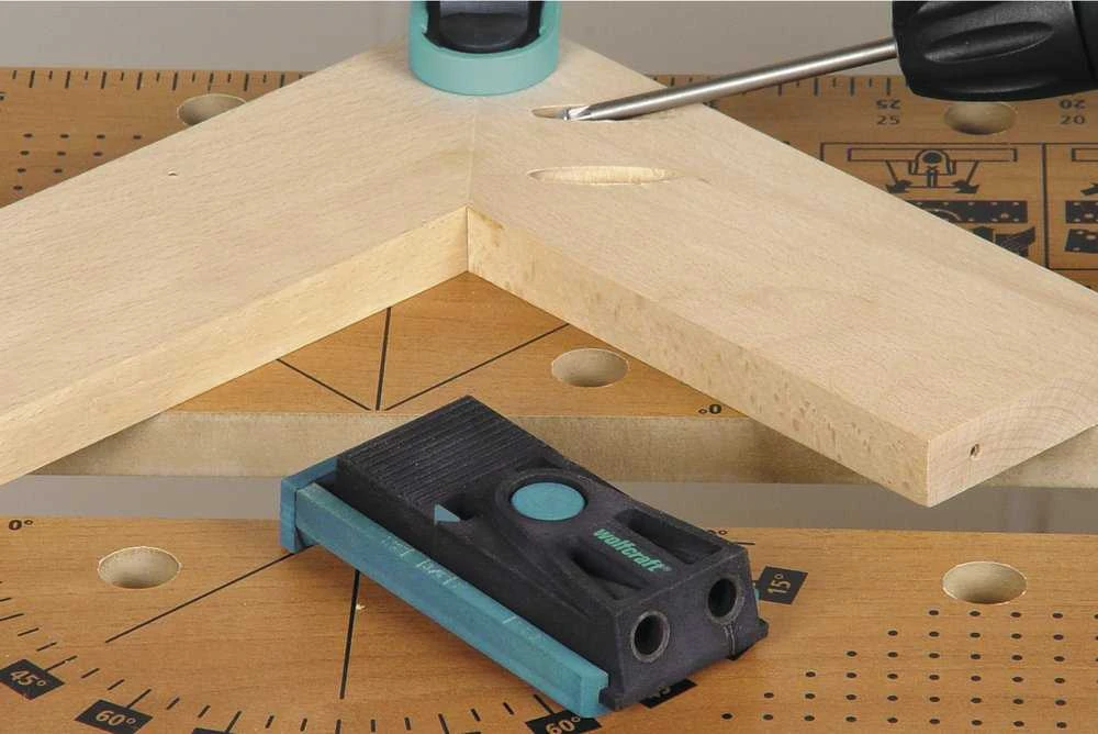 wolfcraft pagalbinis šablonas paslėptų skylių gręžimui 4642000
