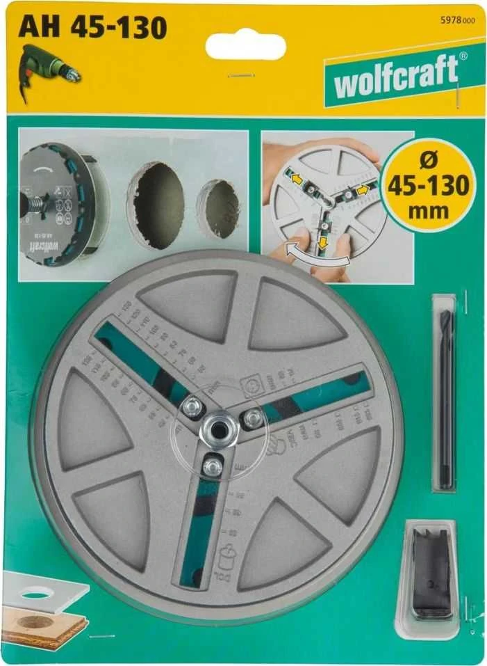 Gręžimo karūna Wolfcraft 5978000; 45-130 mm