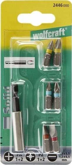 Sukimo antgalių kompl. Wolfcraft; SL/PH/PZ; 7 vnt.