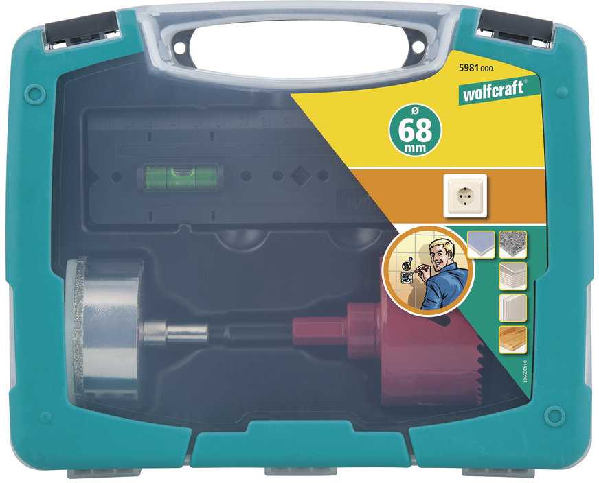 Wolfcraft Rinkinys otwornic instalacje sanitarne 68mm (5981000)