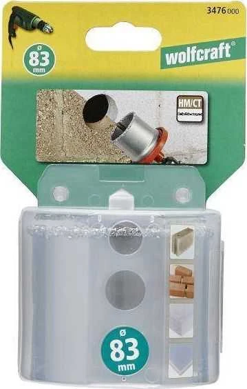 Gręžimo karūna be kotelio ir centr. grąžto Wolfcraft 3476000; 83 mm