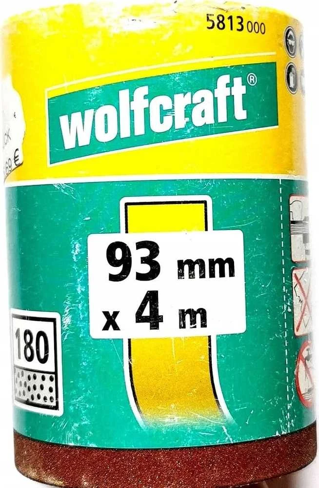 Wolfcraft Šlifavimo popierius rulonu 93 mm x 4 m - storis. 180, Velcro