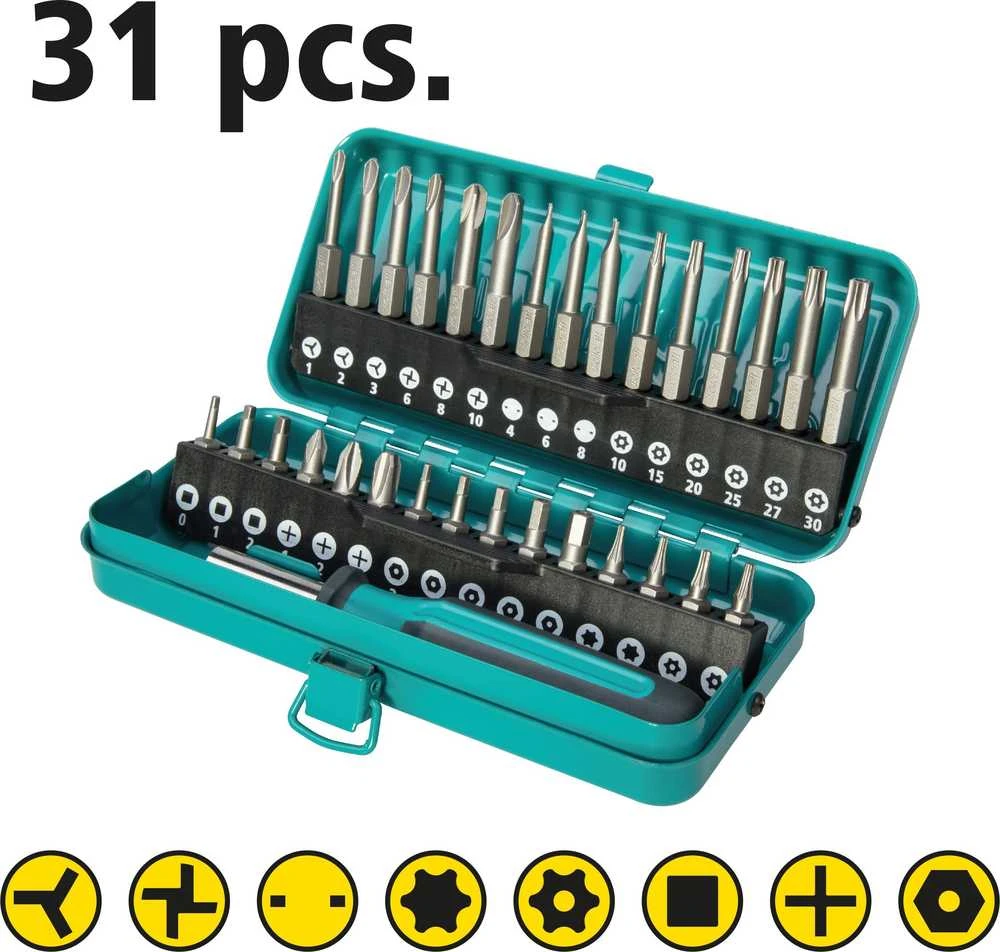 Atsuktuvų rinkinys su antgaliais Wolfcraft 1386000 - 30 vnt